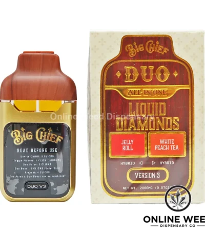 Big Chief Duo 2g All-In-One Disposable Vape - Jelly Roll + White Peach Tea