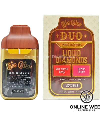 Big Chief Duo 2g All-In-One Disposable Vape - Red Velvet Cake + Cupidz Candy
