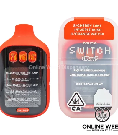 Boutiq Switch V5 2g Disposable Vape - Cherry Lime + Purple Kush + Orange Mochi