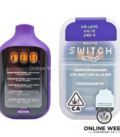 Boutiq Switch V5 2g Disposable Vape - D-Lato + G-13 + RZ-11