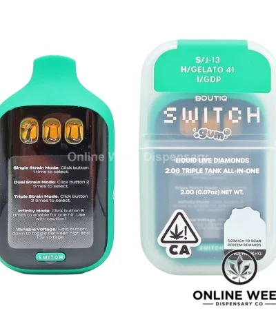 Boutiq Switch V5 2g Disposable Vape - J-13 + Gelato 41 + GDP