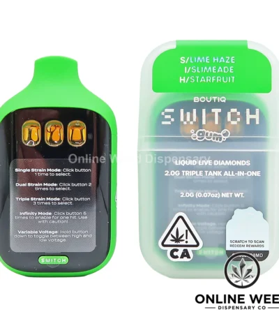 Boutiq Switch V5 2g Disposable Vape - Lime Haze + Slimeade + Starfruit