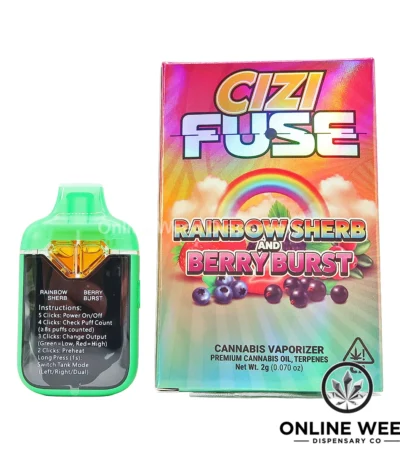 Cizi Fuse 2g Disposable Vape - Rainbow Sherb + Berry Burst
