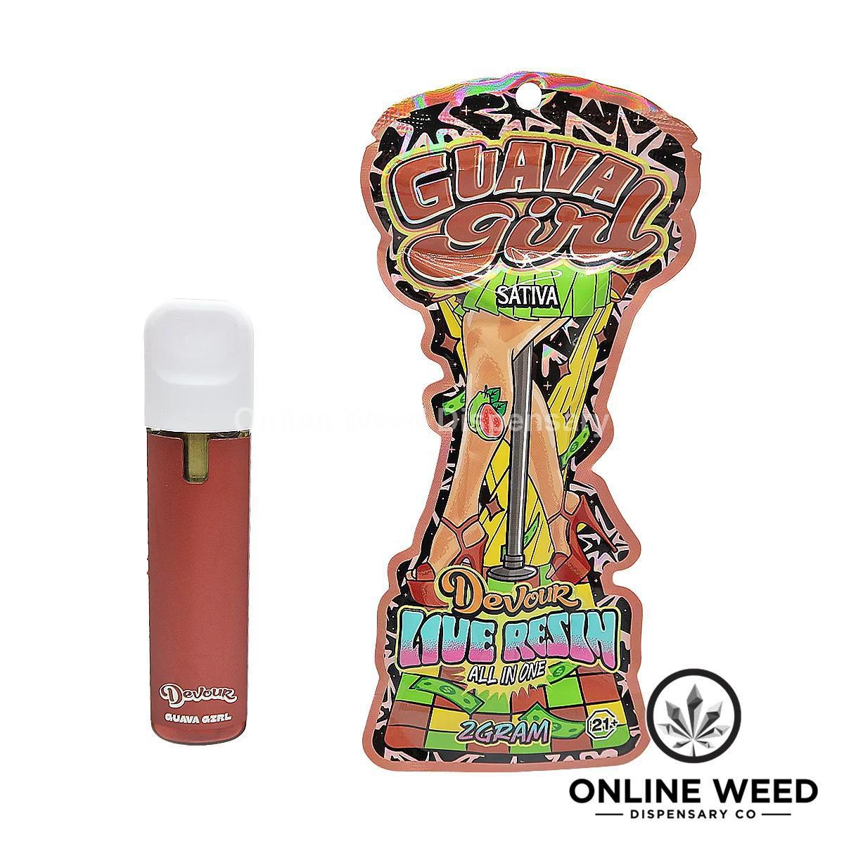 Devour 2g Live Resin All-In-One Disposable Vape - Guava Girl Devour 2g Live Resin All-In-One Disposable Vape - Guava Girl