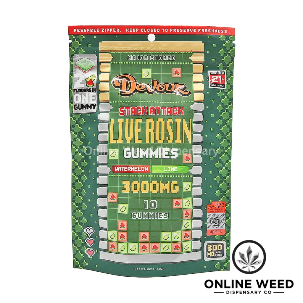 Devour Live Rosin 3000mg Gummies - Watermelon + Lime