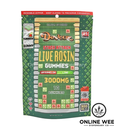 Devour Live Rosin 3000mg Gummies - Watermelon + Lime