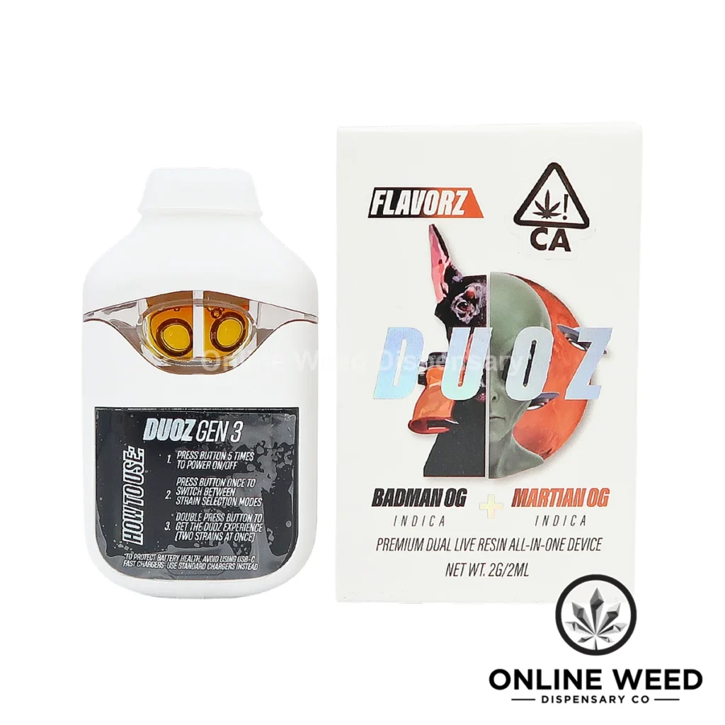 Flavorz Duoz 2g Disposable Vape - Badman OG + Martian OG