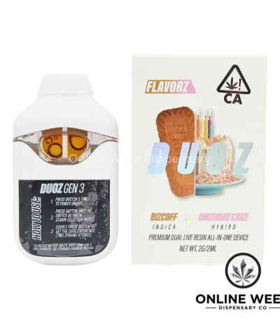 Flavorz Duoz 2g Disposable Vape - Bizcoff + Birthday Cake