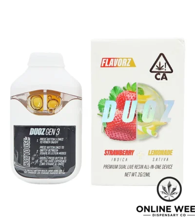 Flavorz Duoz 2g Disposable Vape - Strawberry + Lemonade