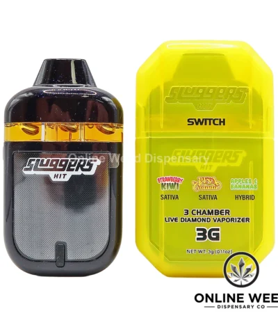 Sluggers Hit Switch 3g DIsposable Vape - Strawberry Kiwi + Pina Colada + Apples & Bananas