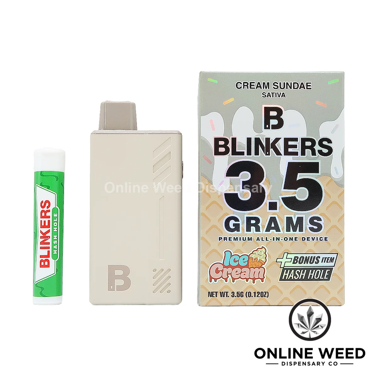 Cream-Sundae-S-1 Blinkers 3.5g Disposable Vape + Hash Hole – Cream Sundae - Image 1
