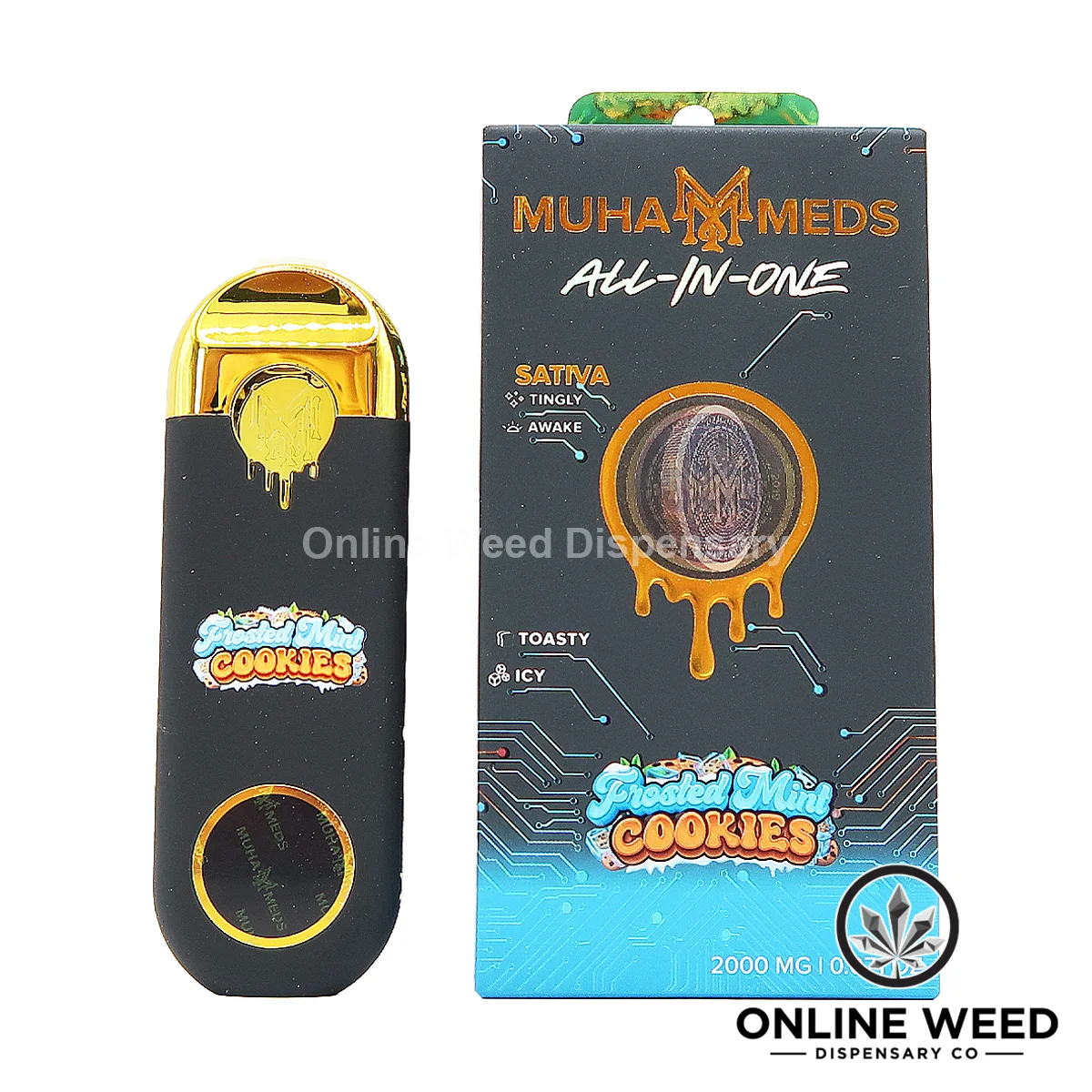 Muha-Frosted-Mint-Cookies-1 Muha Meds 2g All-In-One Disposable Vape – Frosted Mint Cookies - Image 1
