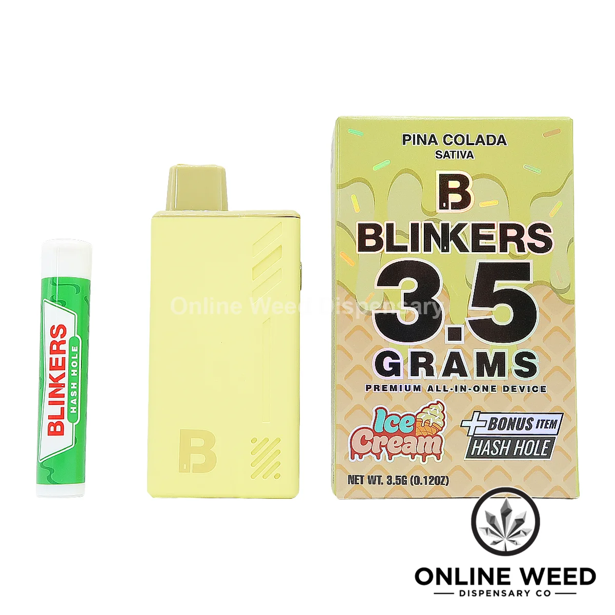 Pina-Colada-S-1 Blinkers 3.5g Disposable Vape + Hash Hole – Pina Colada - Image 1