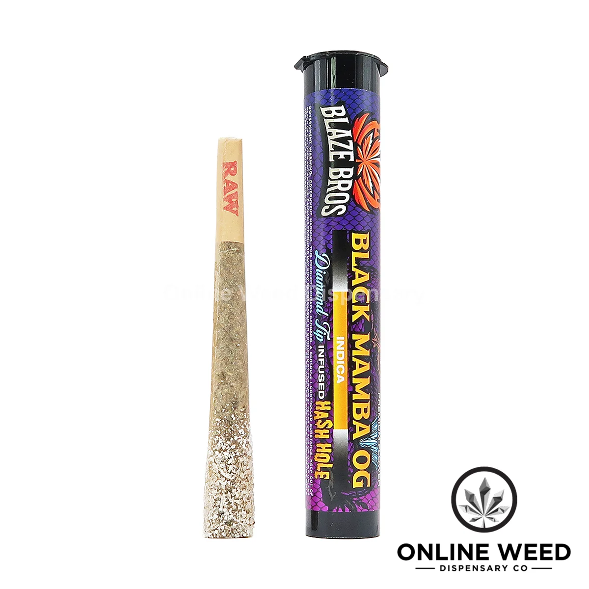 Blaze Bros 2g Diamond Tip Infused Hash Hole Joint - Black Mamba OG Blaze Bros 2g Diamond Tip Infused Hash Hole Joint - Black Mamba OG