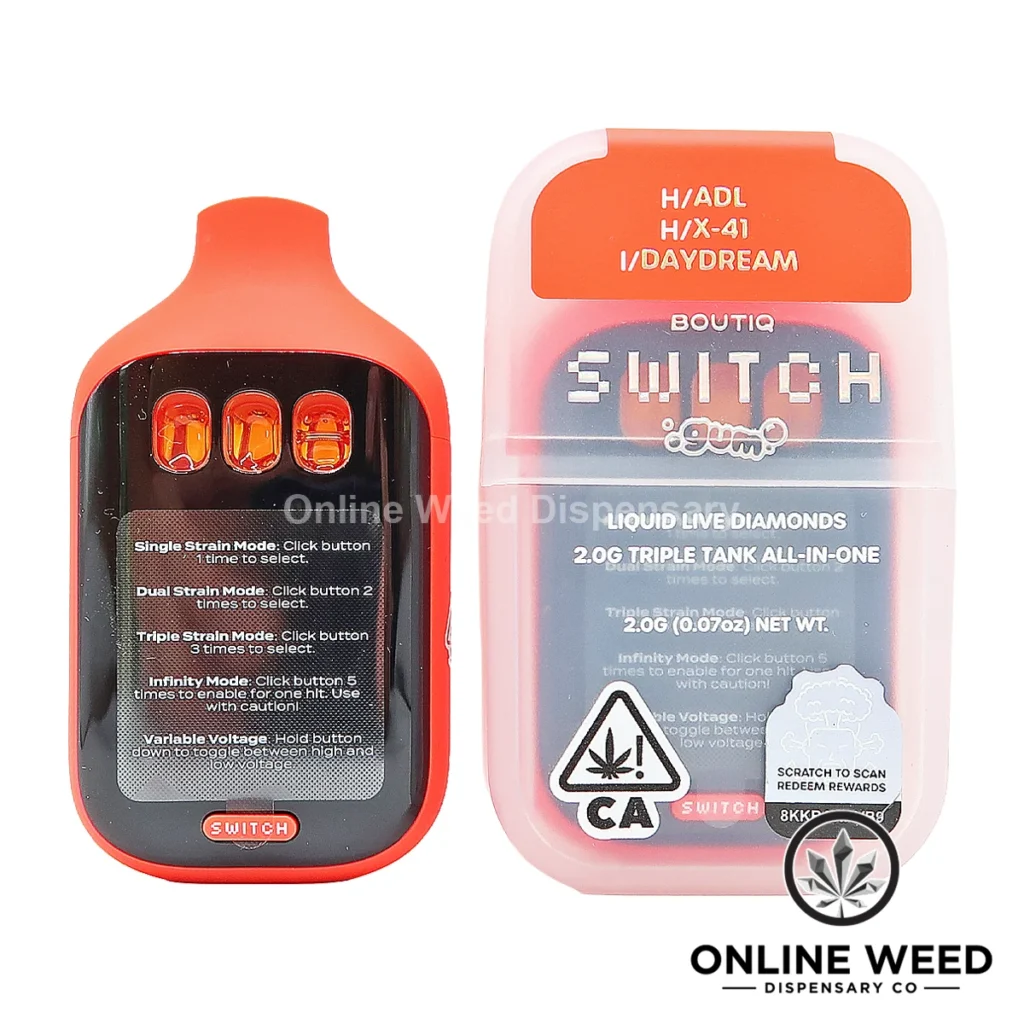 Boutiq Switch V5 2g Disposable Vape - ADL + X-41 + Daydream