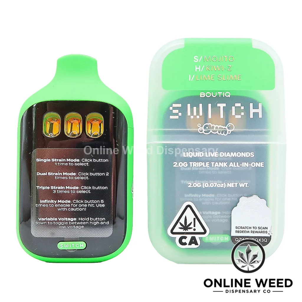 Boutiq Switch V5 2g Disposable Vape - Mojito + Kiwi-Z + Lime Slime