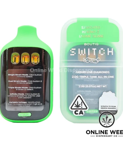 Boutiq Switch V5 2g Disposable Vape - Mojito + Kiwi-Z + Lime Slime
