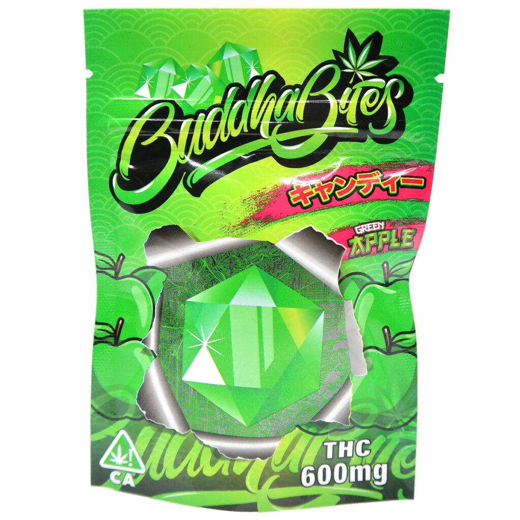 Buddha Bites THC Infused Gummies 600mg - Green Apple