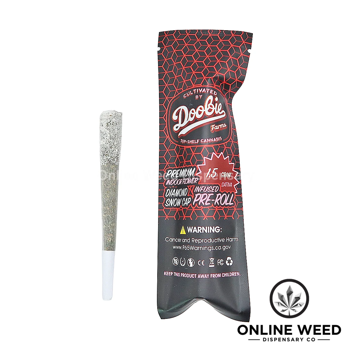 Doobie Farms Diamond Snow Cap Infused Pre-roll - 2Clan Doobie Farms Diamond Snow Cap Infused Pre-roll - 2Clan