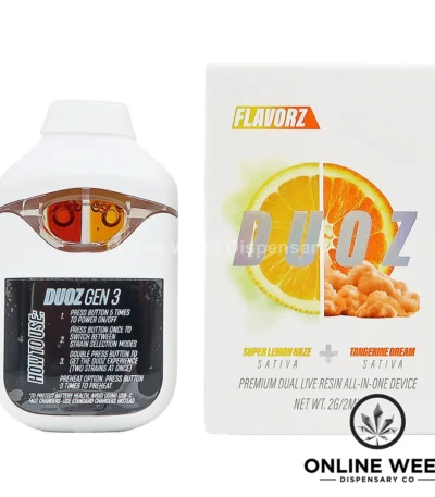 Flavorz Duoz 2g Disposable Vape - Super Lemon Haze + Tangerine Dream